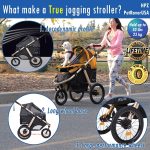 Jogging Sports Stroller with Comfort Rubber Wheels/Zipper-Less Entry/1-Hand Quick Fold/Aluminum Frame for Small/Medium Dogs, Cats and Pets (Green Camo) - Image 24